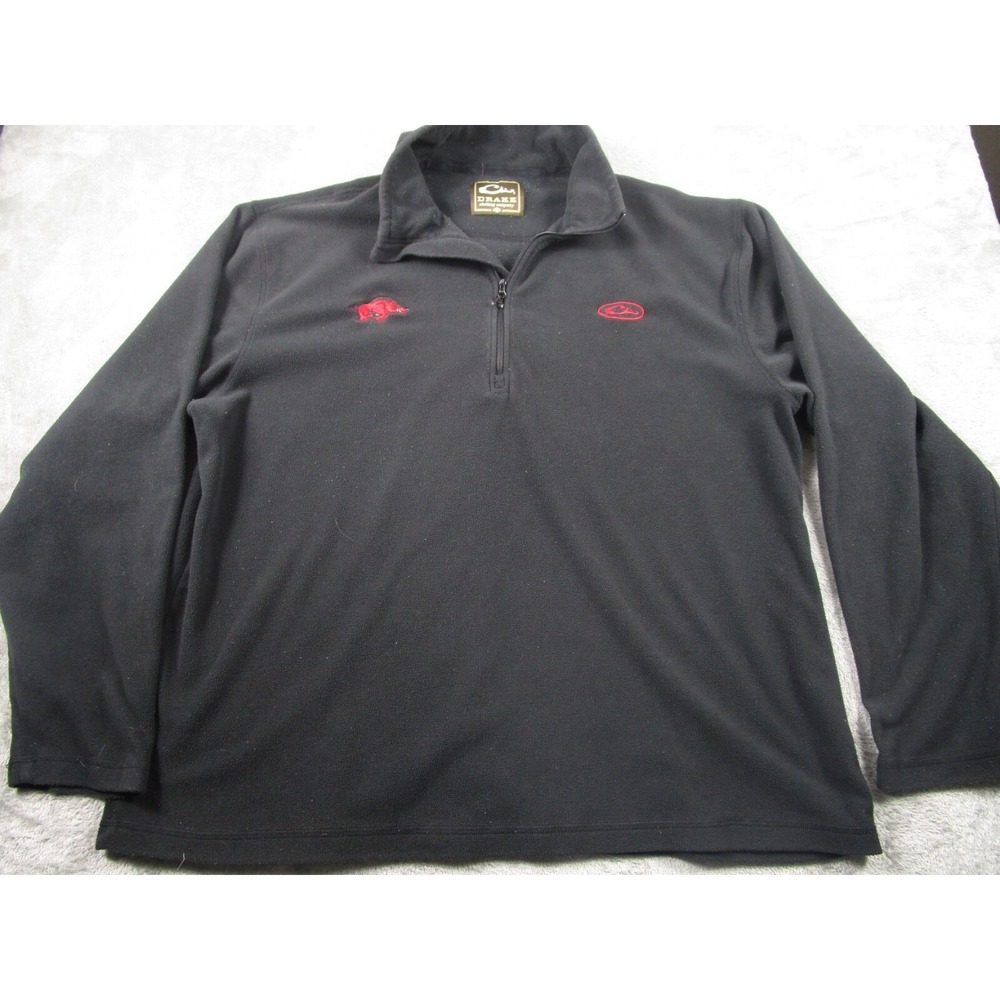 Arkansas Razorbacks Sweater‎ Womens 2X Black Fleece 1/4 Zip Drake Outdoor